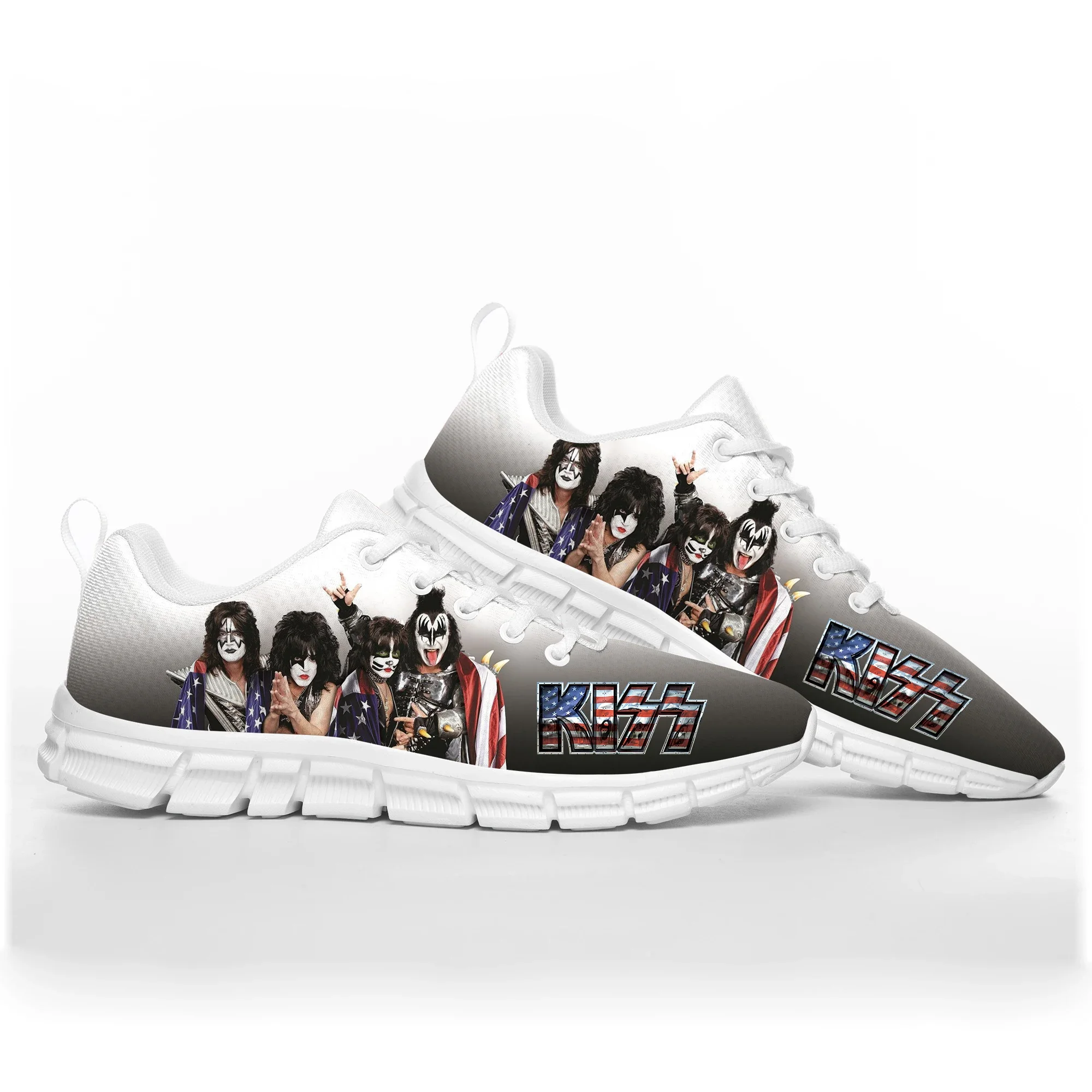 Heavy Metal Kiss Rock Band zapatos deportivos de música para hombres, mujeres, adolescentes, niños, zapatillas casuales personalizadas, zapatos de pareja de alta calidad