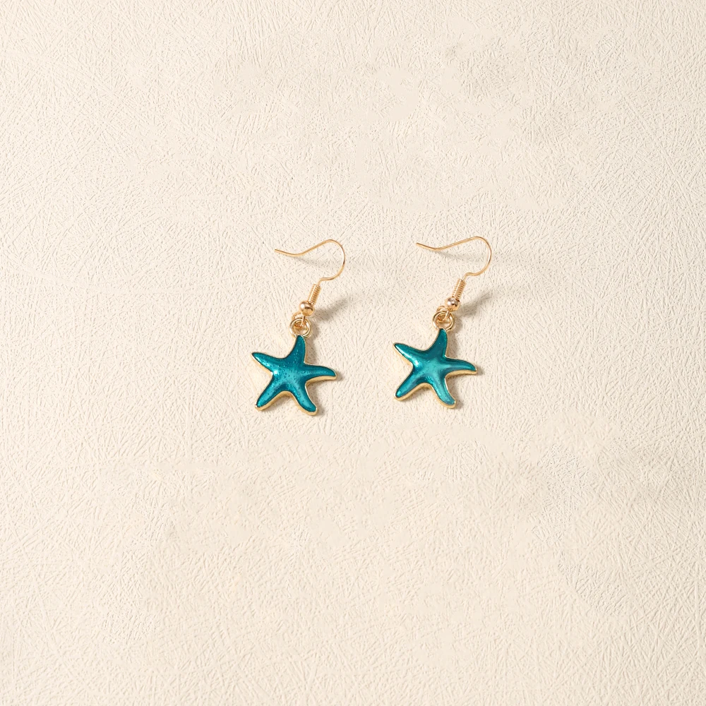 Aihua Niedliche Seestern-Anhänger-Halskette für Frauen und Mädchen, bunte Sommer-Strandmode, Seestern-Halskette, Ohrringe, Schmuck, Geschenke – Detail 10