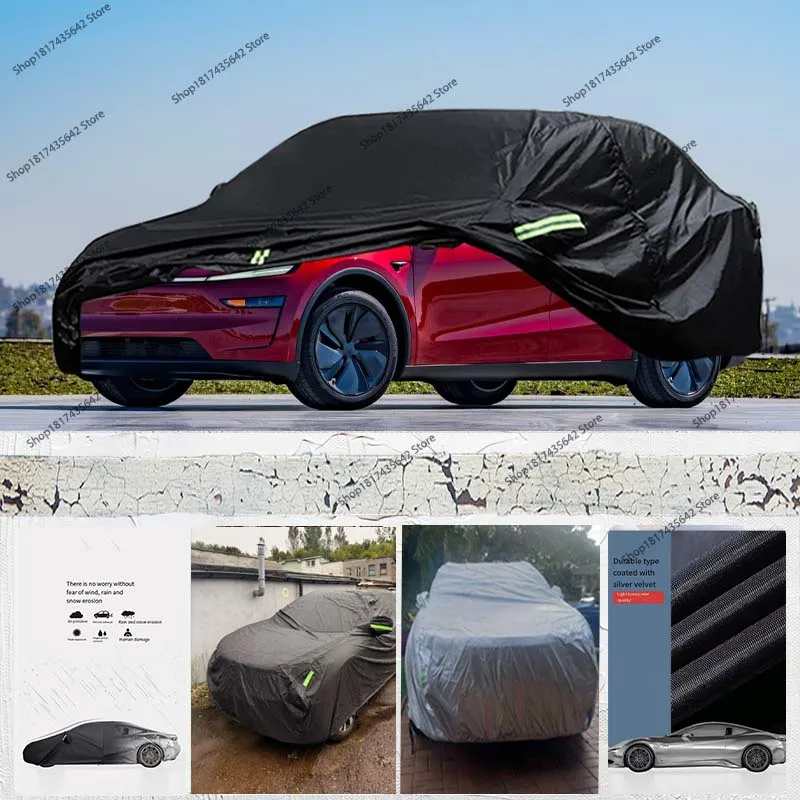 

Автомобильный чехол, водонепроницаемый, всепогодный, уличный, с защитой от УФ-лучей, полный внешний чехол для Tesla Model Y 210D со светоотражающими полосками