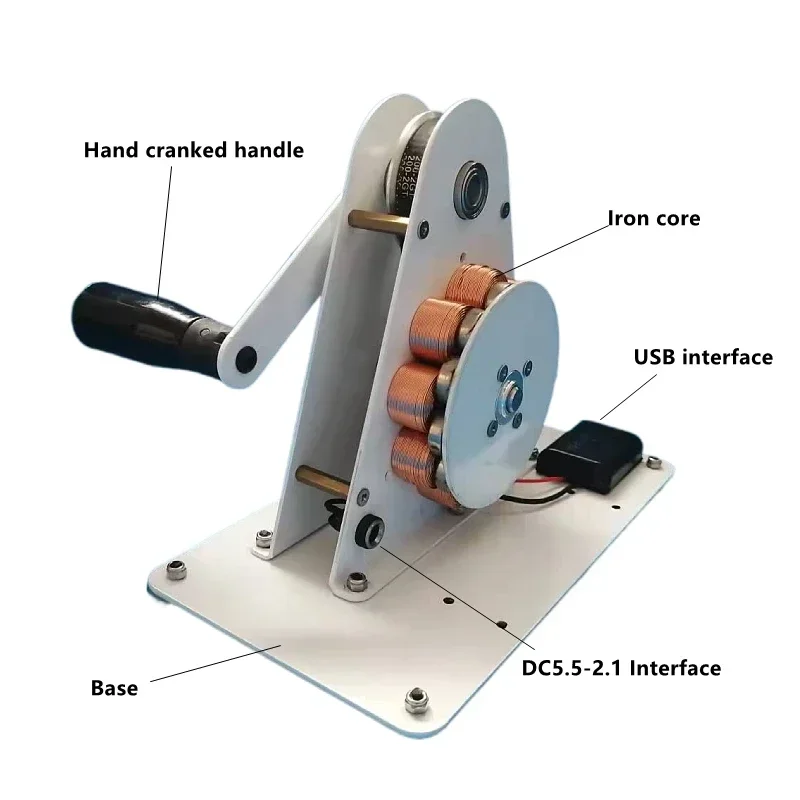 50W korba ręczna Generator awaryjny USB 5V z ładowaniem telefonu komórkowego DC 12V magnes trwały Mini Generator elektromagnetyczny