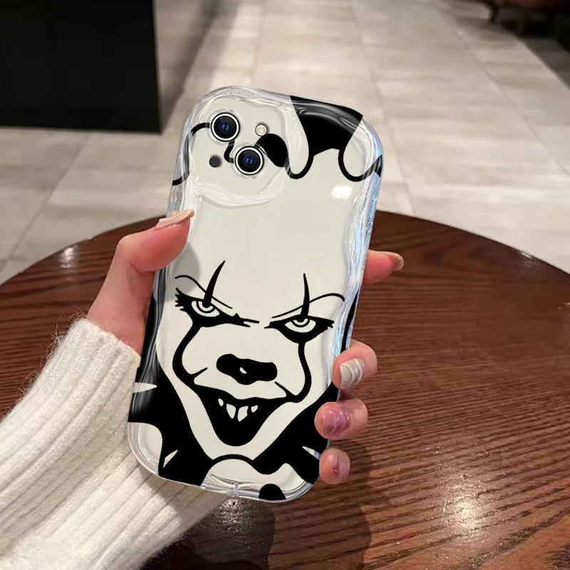 Soft Silicone Cover Scary Clown 3D Wave Case For Joker  iPhone 16 15 14 13 12 11 Pro Max Mini X XR XSMAX 8 7 6S Plus