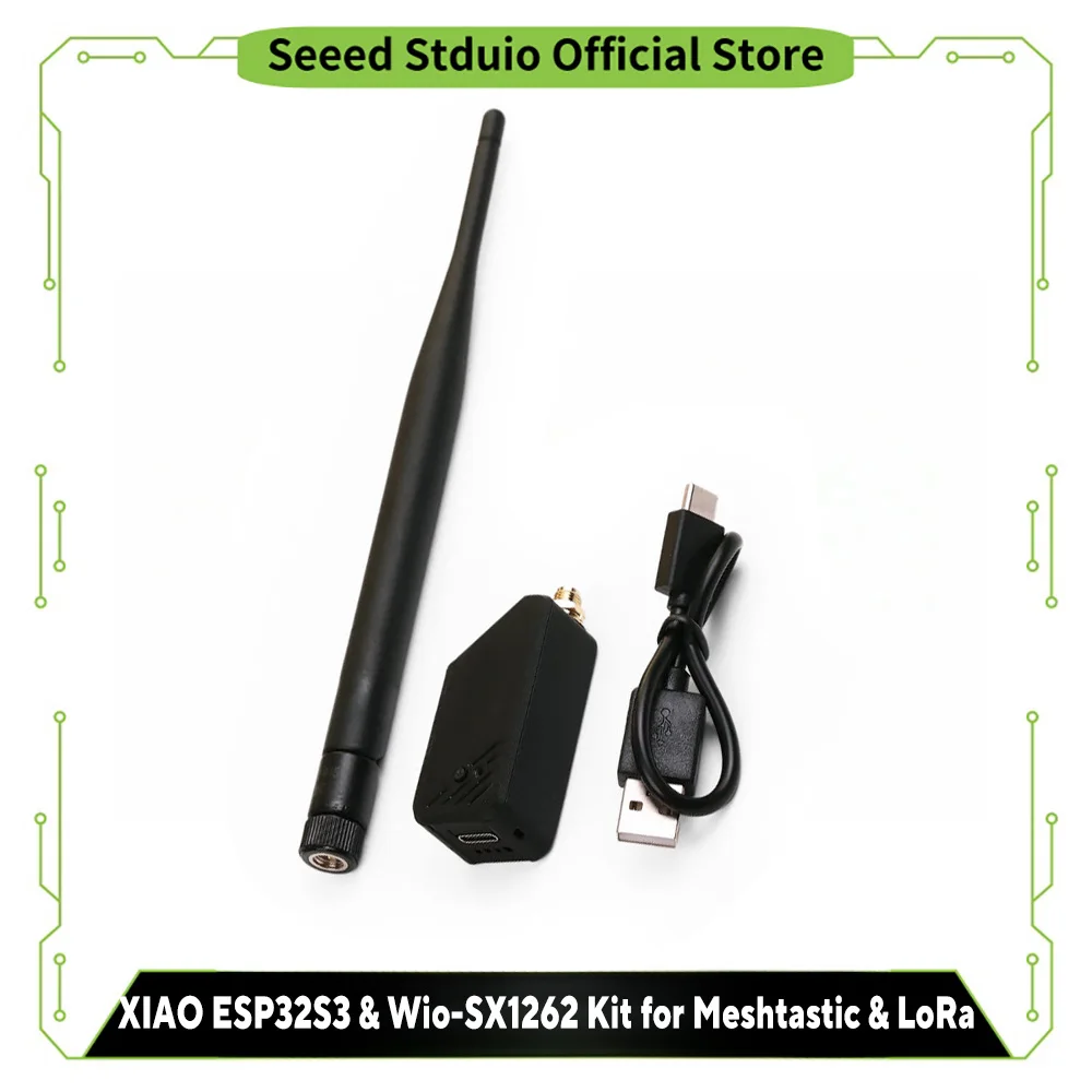 

Комплект Meshtastic LoRa Esp32 S3 XIAO ESP32S3 и Wio-SX1262, 868 МГц, 915 МГц, внешняя антенна 2 дБи с корпусом 3D, Wi-Fi, BLE, LoRa