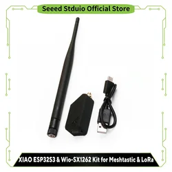 XIAO ESP322S3 Wio-SX1262 for Meshtastic Lora Kit 868MHz 915MHz LoRa, 2dBi Gain External Antenna with 3D Case,WiFi,BLE, LoRaWAN