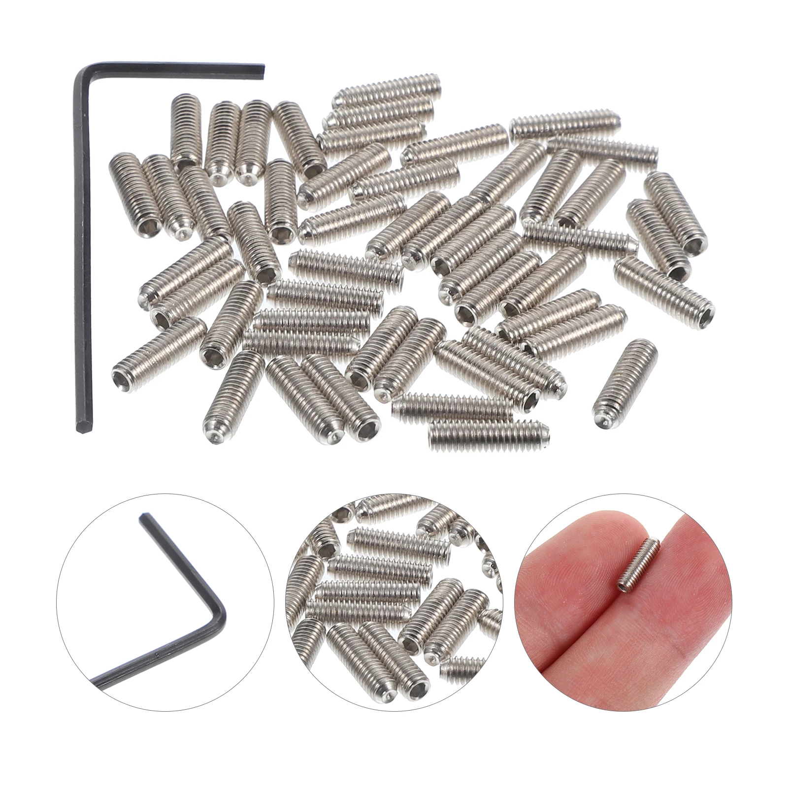 

1 Set Metal Bridge Saddle Height Adjustment With Wrench Durable Polished For Electric Guitar Supplies Accessories Bridge Saddles