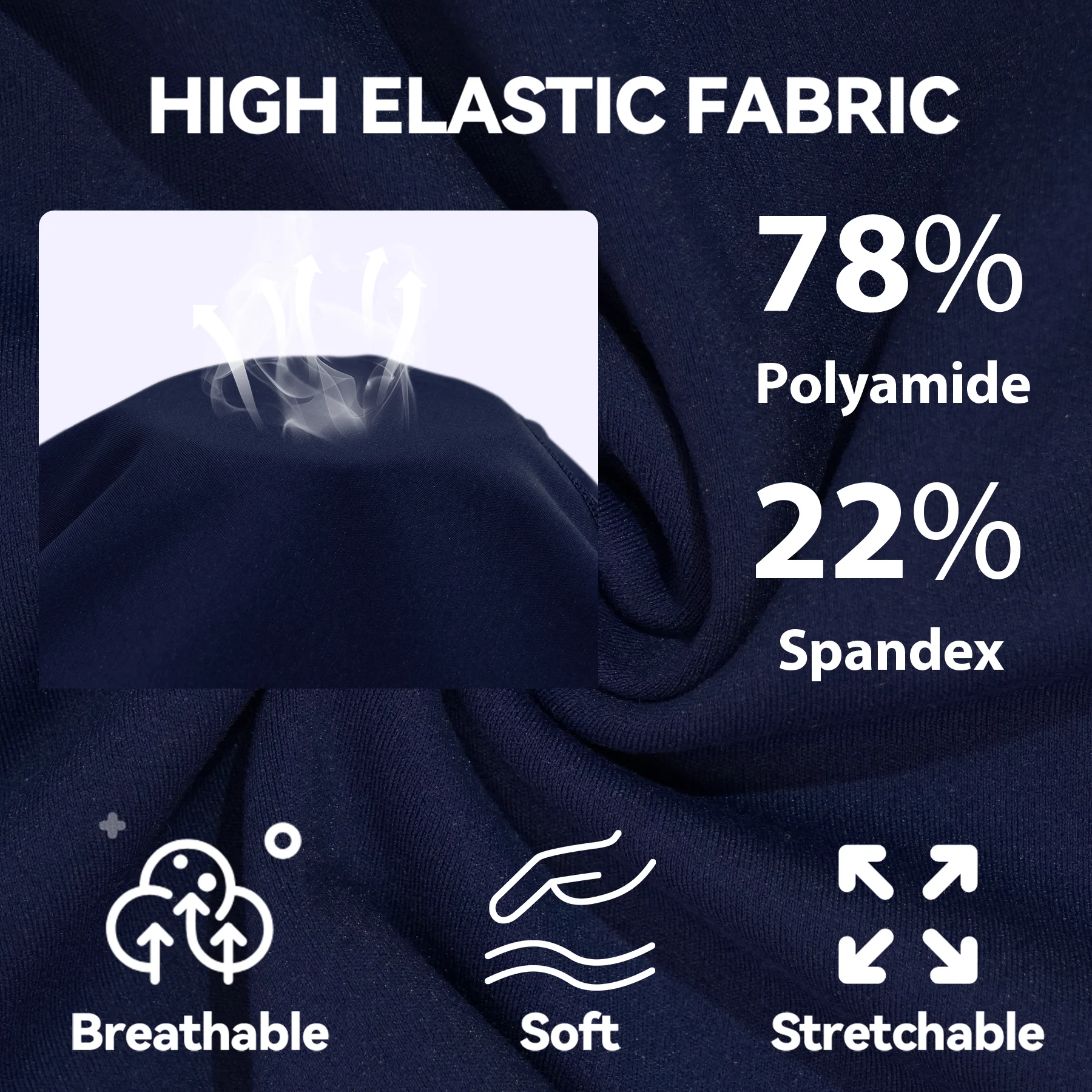 Designer Women's Flared Yoga Pants High-Waist Tummy Control Ankle-Slit Detail Navy Blue Athletic to Street Chic Wear