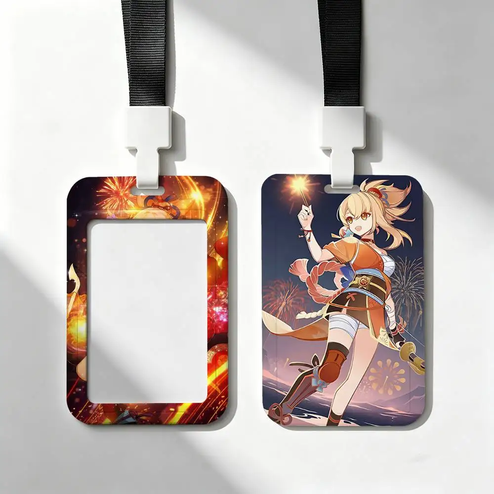 Genshin Impact Yoimiya Trendy Luxury ID Card Holder Lanyard Gift Men And Women For Gift Daily Life