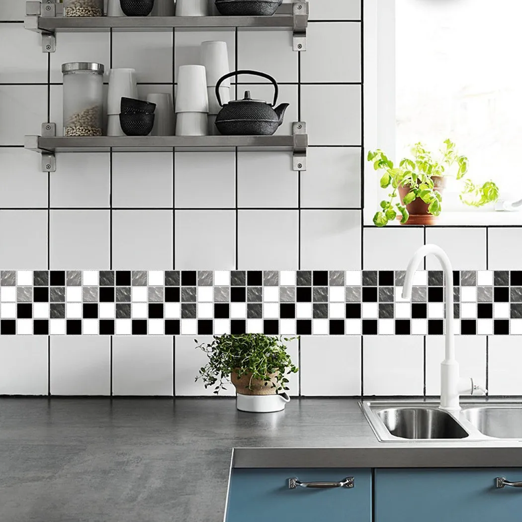 10pcs Glitter Mosaic 10*10cm Se-lf Adhesive Tiles Stickers Kitchen Bathroom Home Epoxy And Plastic. Not Be Used Around