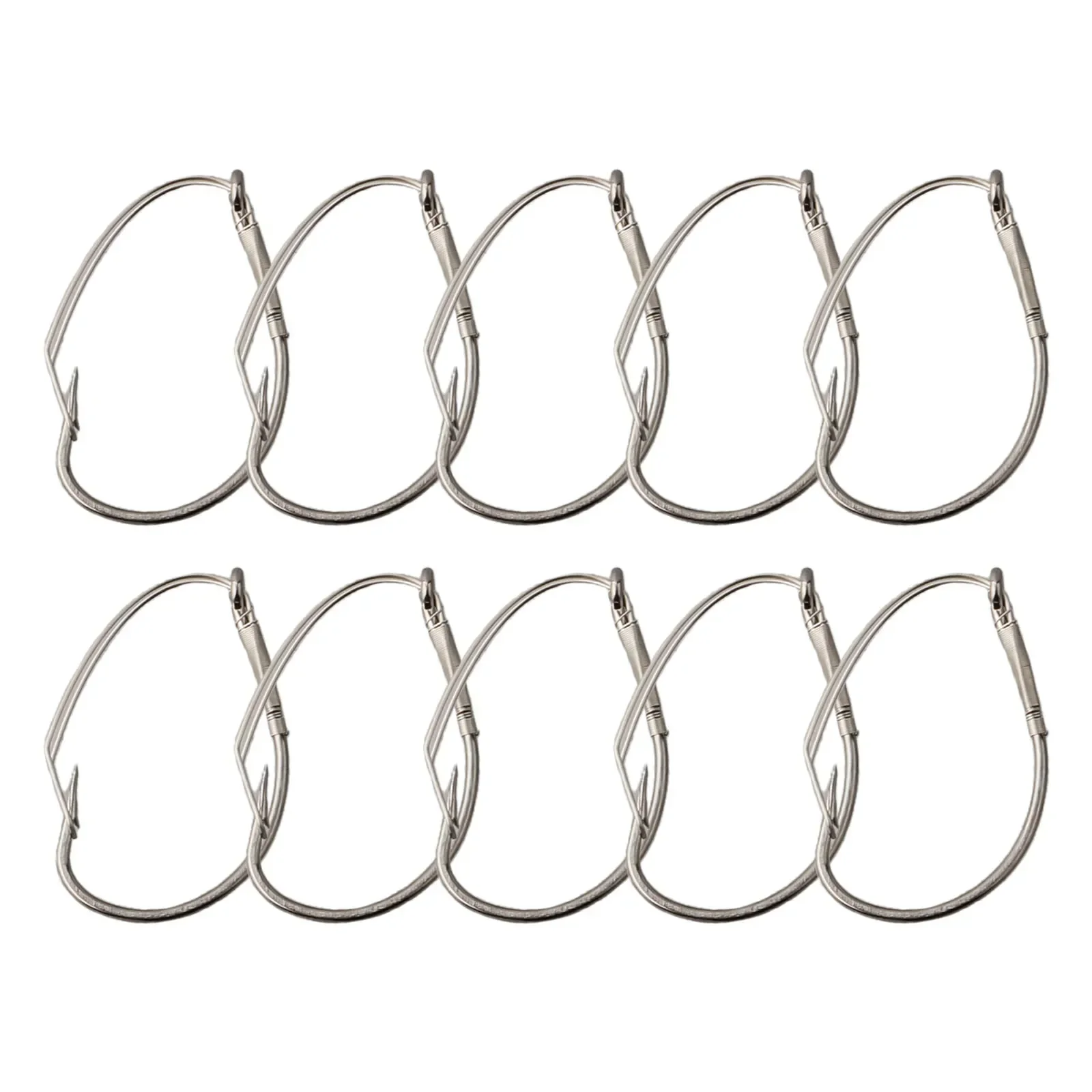 10pcs/Box High Carbon Steel Wacky Rig Hooks High Carbon Steel Silver Weedless Barbed Fishig Wide Gap Hook Anti Hanging Bottom