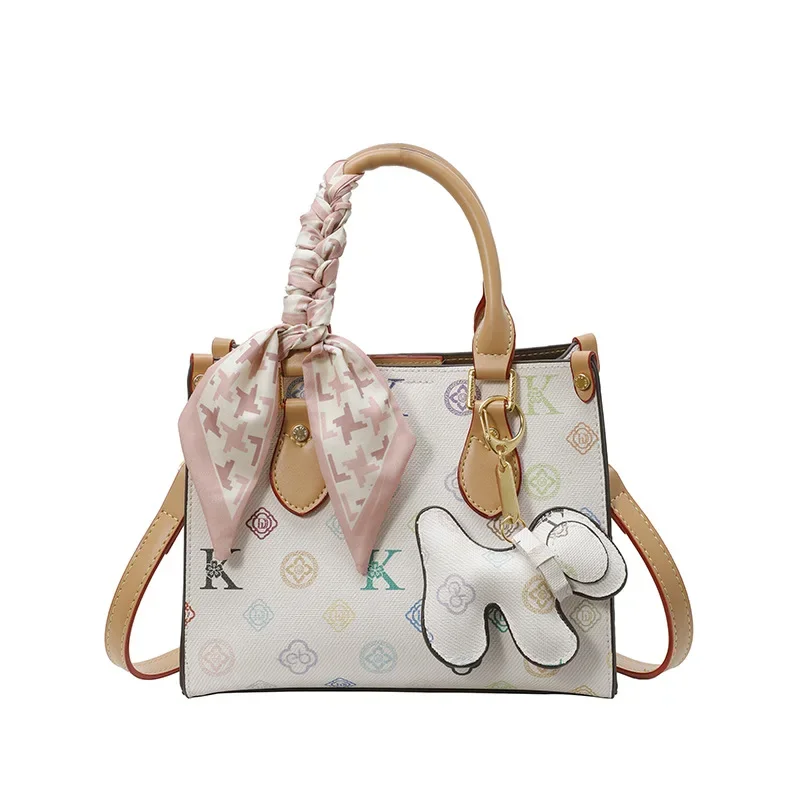 

​​2025 Vintage Monogram Crossbody Bag Genuine Leather Convertible Purse, Adjustable Strap Top-Handle Work Bag for Women Travel​​
