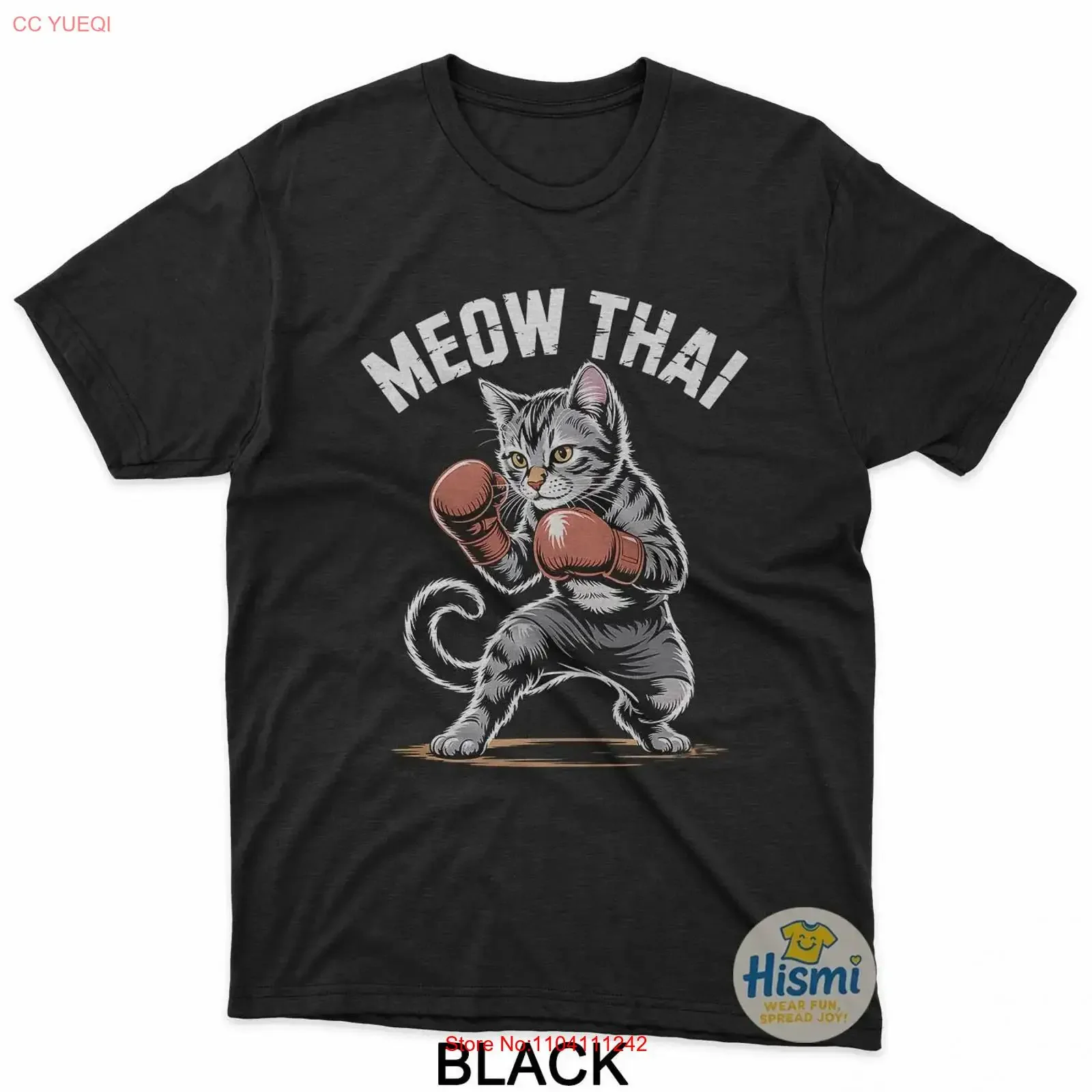 Meow Thai Funny Muay Boxing Cat T Shirt vintage Washed Comfortable designer clothes Breathable streetwear Stylish Casual
