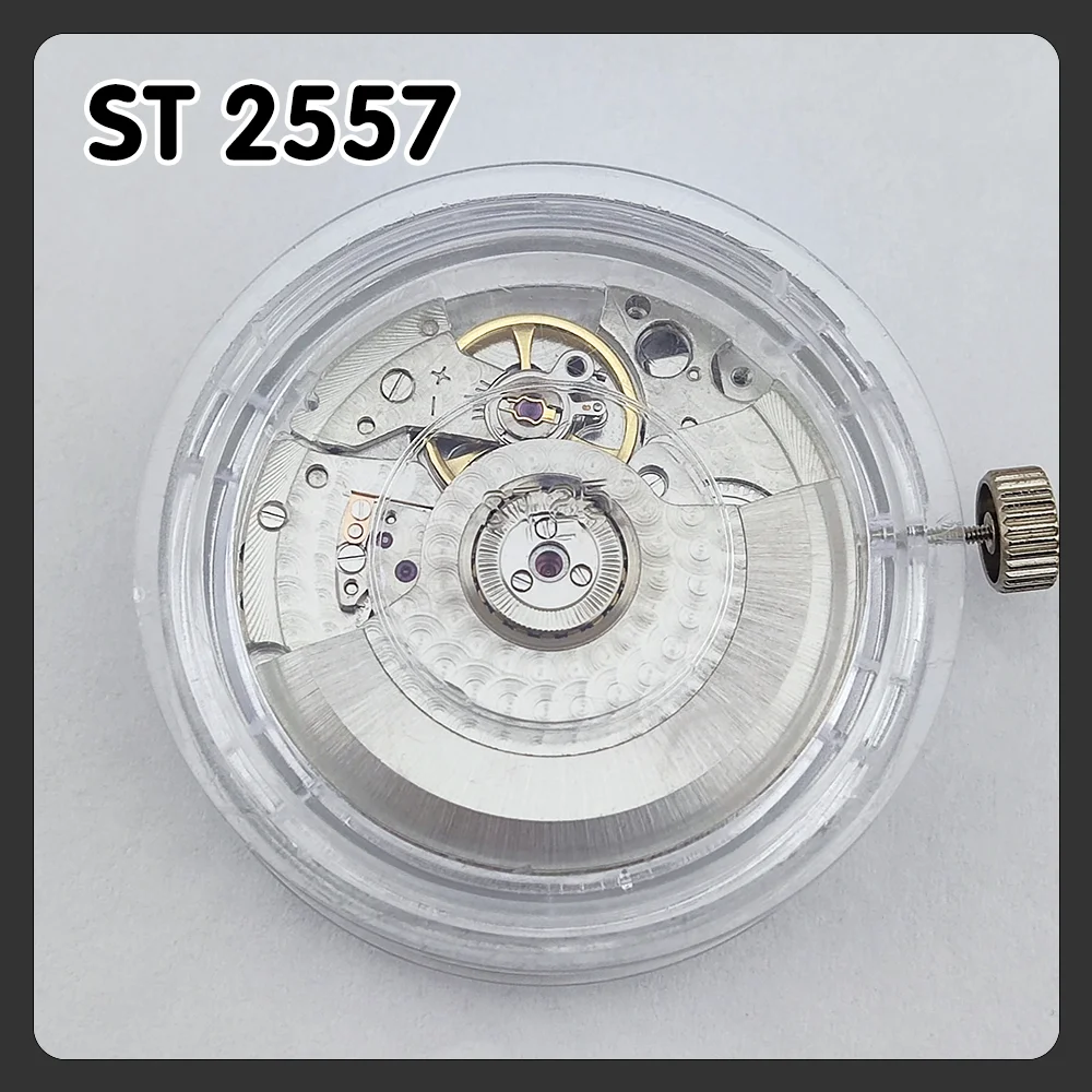 ST2557 Movement Watch Parts Replacement Accessories Watch Movement Black Calendar Window Movement Automatic Mechanical Movement