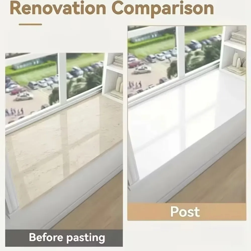 1 Roll 10m Window Sill Sticker Self-Adhesive Modern Floor Renovation Sticker Stick Installation Easy Peel Furniture Repair Tape