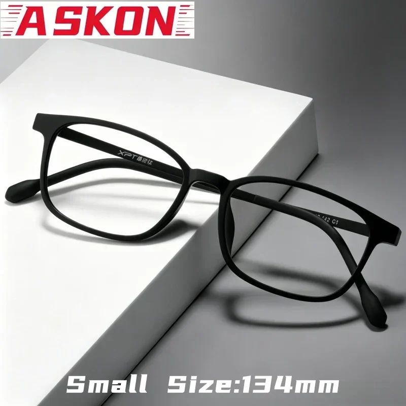 ASKON Men and Women Retro Oval Glasses Ultra Light 7g TR90 Flexible Titanium Alloy Small Size Fashion Eyeglasses Frame 9831X