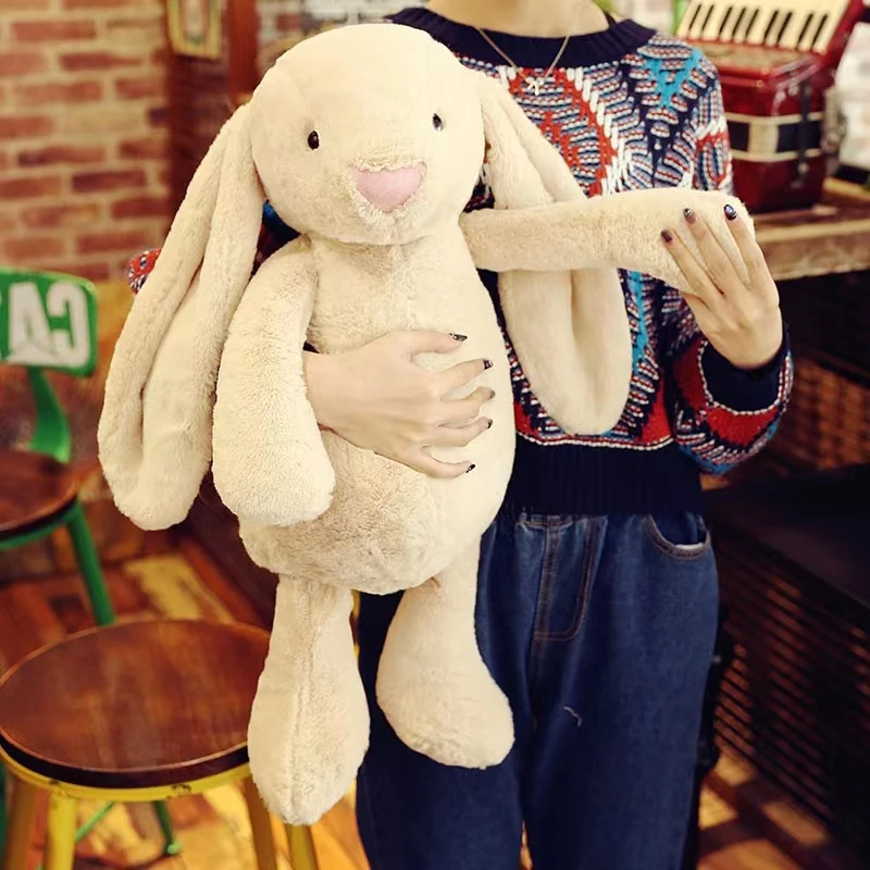 60cm Bunny Plushies Doll Toys Kawaii Stuffed Dolls Rabbit Big Animal Lunar Chinese New Year Toy Easter Gift For Friends Children