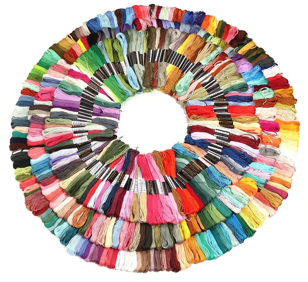 12-447pcs/lot Mix Color Embroidery Threads Polyester Cross Stitch Threads For Hand Knitting Needlework Sewing Supplies Wholesale