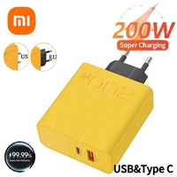 Xiaomi 200W Ultra Fast Charger USB PD Type C 2-In-1 Quick GaN Phone Charger For Iphone Huawei Samsung EU US Plug ﻿Wall Adapter