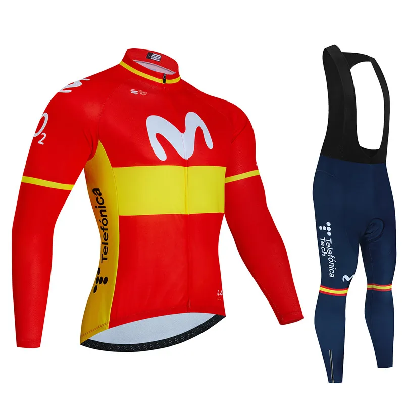 Movistar Autumn Long Sleeve New Racing MTB Spring Long Cycling Jersey Set Bike Cycling Bicycle Clothing Uniform Ropa Ciclismo