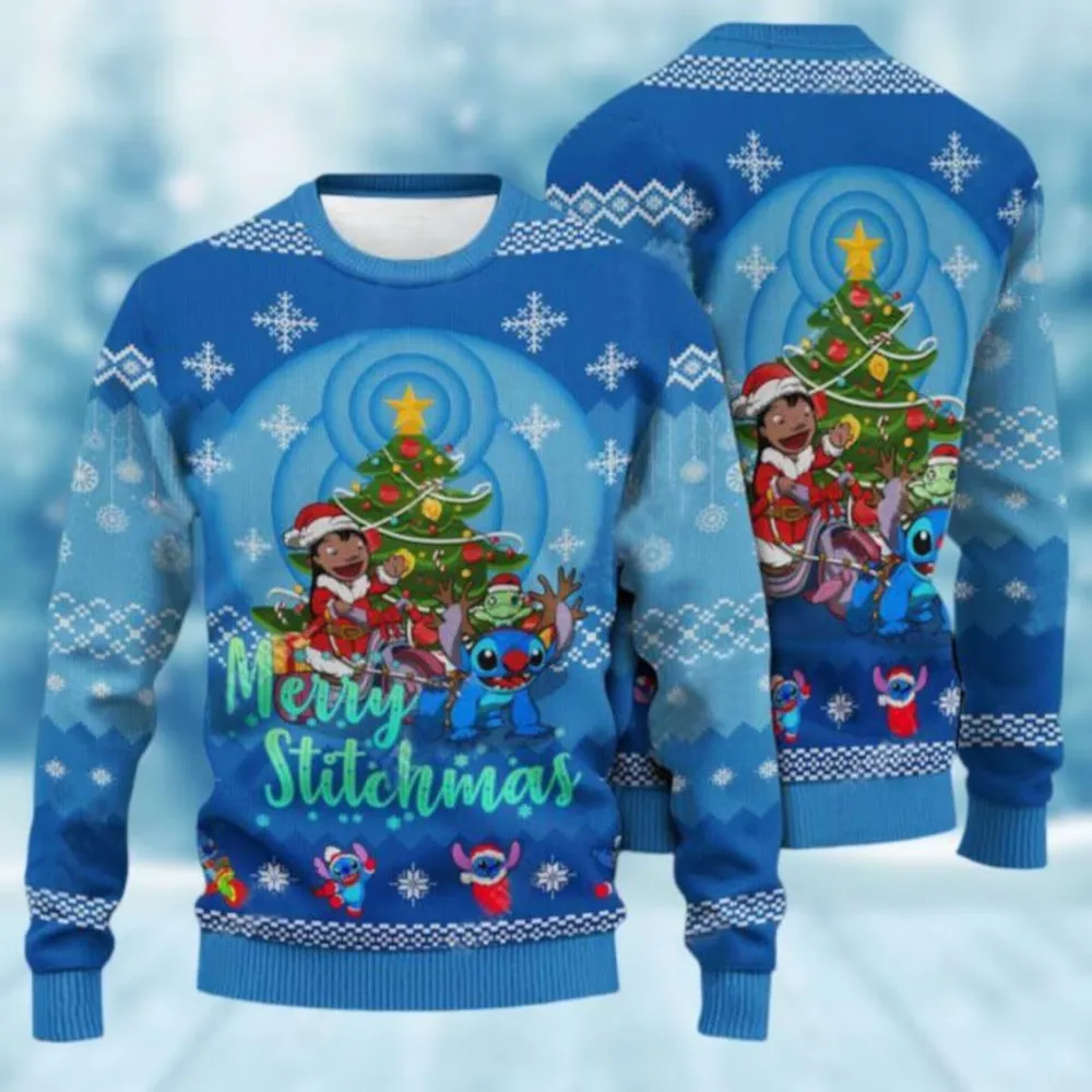 Christmas Gift Disney Lilo & Stitch Ugly Sweater Christmas Sweater Unisex 3D Universal Sweater Couple Pullover 2025