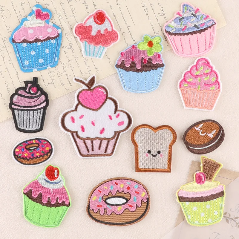 Hamburg Fries Cake Cute Foods Patches for Clothing, Cloth Sticker, Embroid, Garment Accessories, DIY Logo, Iron-on, Sewing