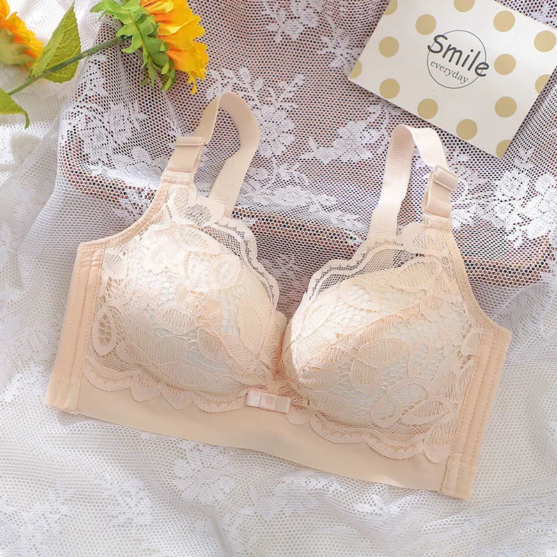 Thickened Extra Thick 12cm Small Chest Flat Chest Gathered Bra No Steel Ring Extra Thick 8cm Bra Closed Breast Sexy Underwear