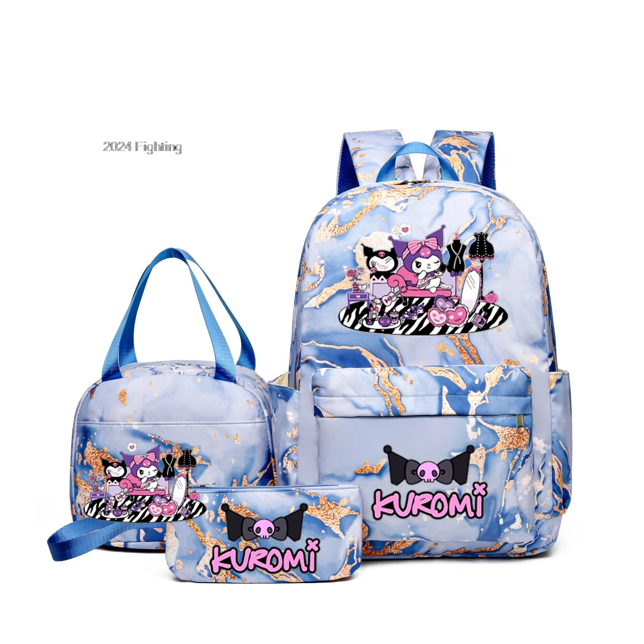 

3pcs Kuromi Backpack Gradient Ramp Women Backpack Lightweight Shoulder Bags New School Bag for Teens Girls Mochilas Female