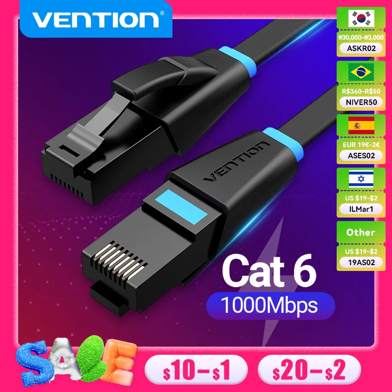 Vention Ethernet Cable Cat6 Lan Cable UTP RJ45 Network Patch Cable 10m 15m For PS PC Internet Modem Router Cat 6 Cable Ethernet