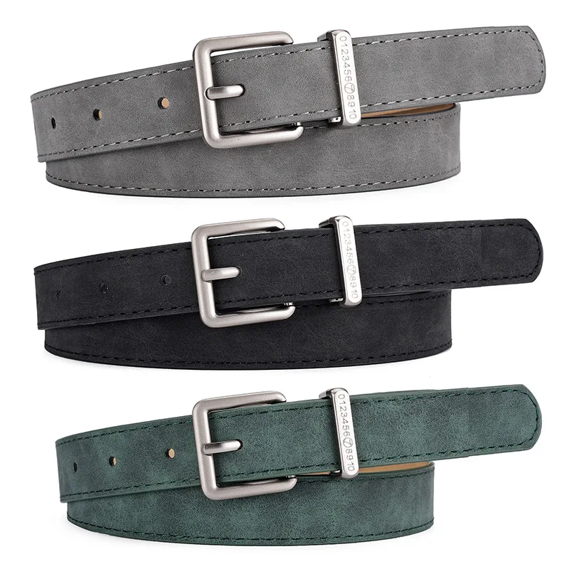 Fashion Frosted Pin Buckle Belt for Women High-class Feeling Matching Skirt Jeans Waistband PU Leather Luxury High Quality Belts