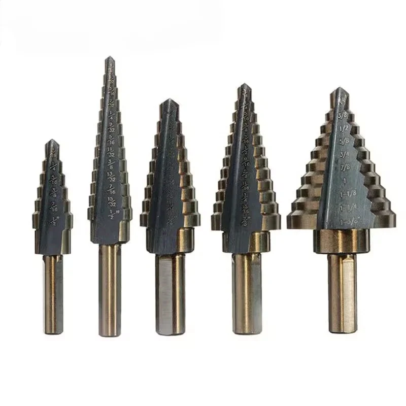 

HSS 4241 Cobalt Multiple Hole 50 Sizes Step Drill Set Tools Aluminum Case Metal Drilling Tool for Metal Wood Step Cone Drill Bit