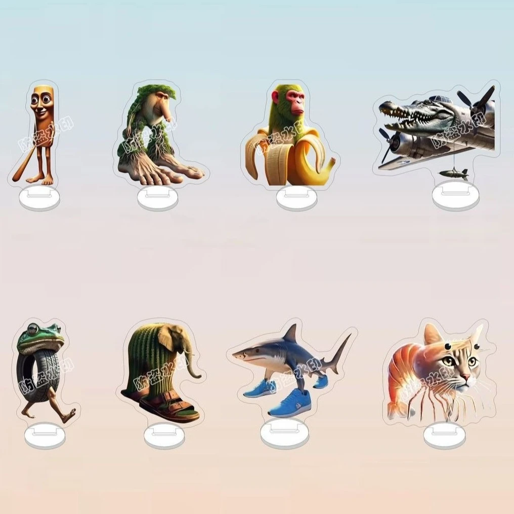 

5cm Italian Brainrot Series Figures Model AI Animals Acrylic Standing Sign Tung Tung Sahur Desk Decoration Ornaments Funny Gift