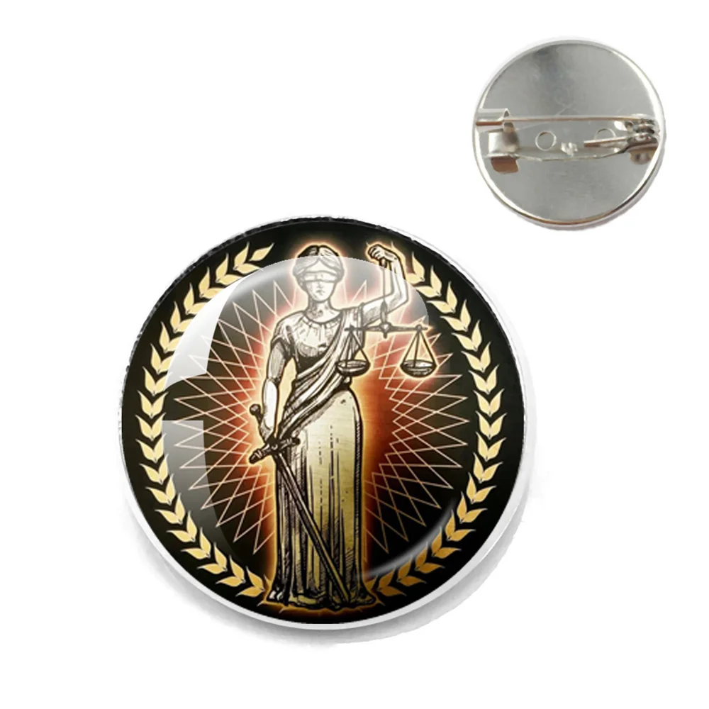 2023 Lawyer Logo Round Brooch，Tianping Justice, Fairness Emblem Icon Gifts To Friends ，Integrity And Impartiality In Law Enforc