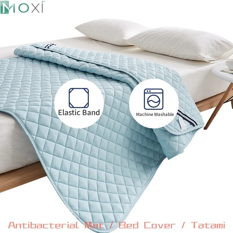 

Quilted Thick Bed Pad for Cooling Feel Bed Mat with Elastic Band Non -slip Folding Soft Tatami Mat Adults Childs 90x190 150x190