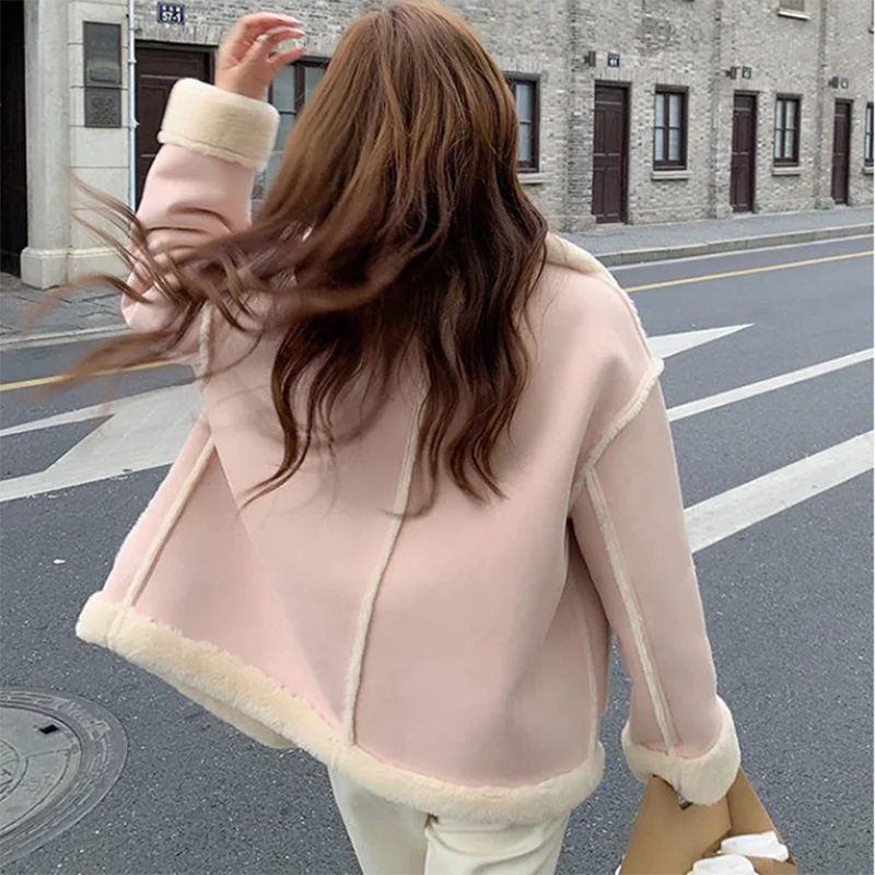 Blast Street Imitation Lamb Wool Jackets Women Overcoat Winter New Thicke Warm Parka Fashion Loose Fur One Cotton-Padded Jacket