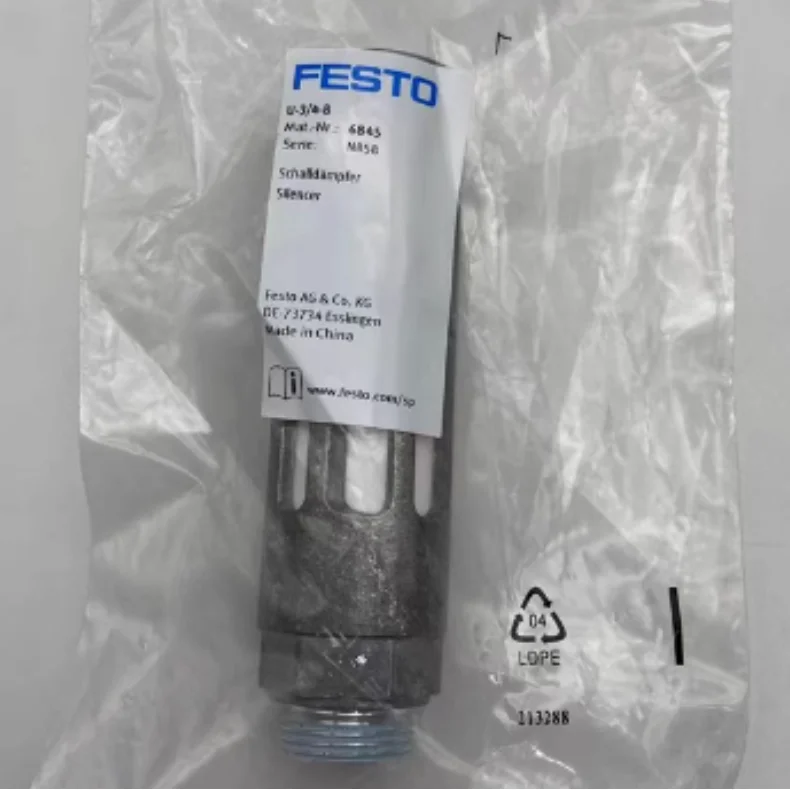 2PCS New Original FESTO Aluminum Silencer U-3/8-B 6843 U-3/4-B 6845