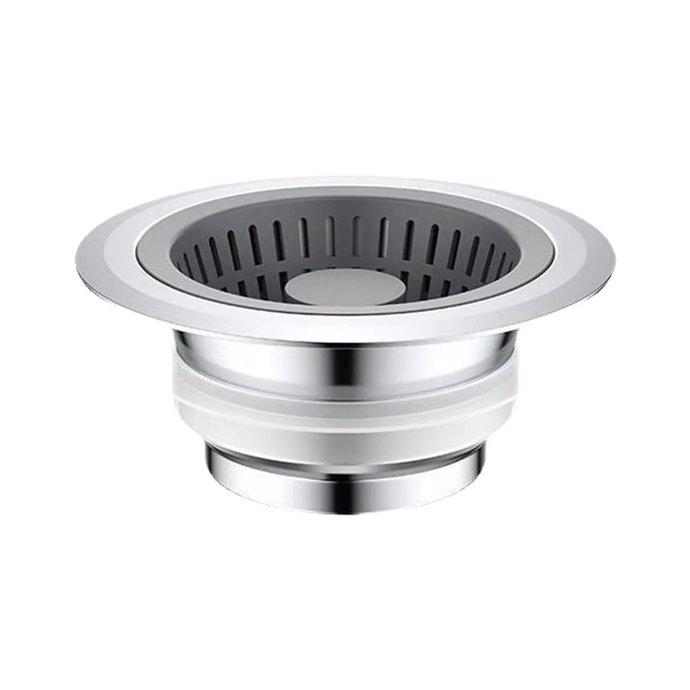 Kitchen Sink Drain Stopper 3 in 1 Function Brass Body ABS Dual Basket Pre Installed Spare Core for 3 1/2 Inch Opening