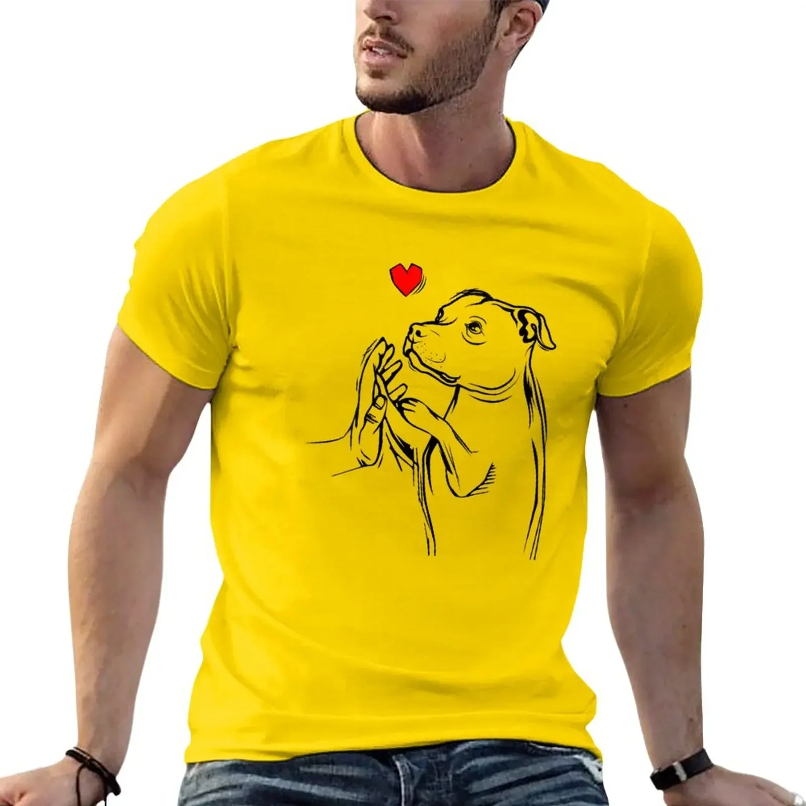 manga vintage anime clothes Staffordshire Bull Terrier Lover T-Shirt men oversized t shirt men clothing customs clothes in tops