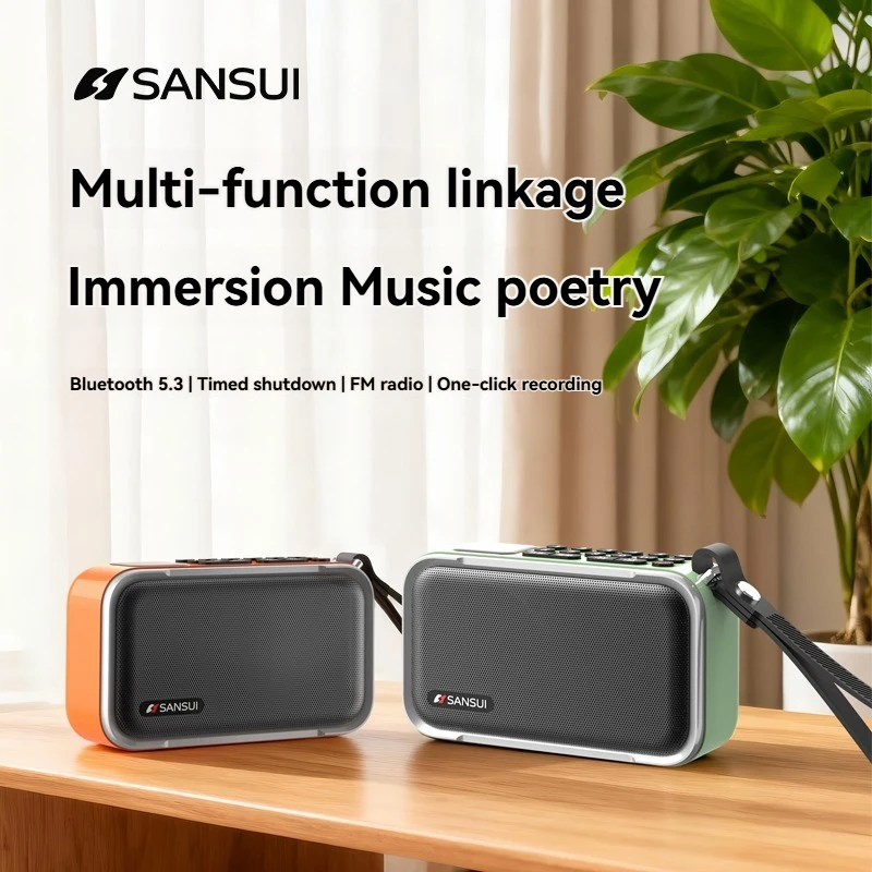 

SANSUI U2 портативный стерео Bluetooth-динамик RGB красочный свет мини-радио Walkman цифровой выбор песен поддерживает TWS/FM/AUX