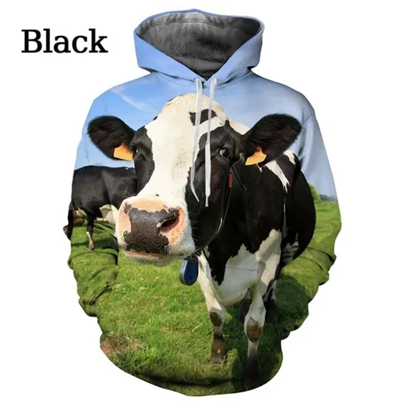 Fashion Cow Cattle Farming 3D Printed Animal Hoodies Men Women Fashion Harajuku Hooded Moxie Hoodie Kids Clothing Sweatshirt 5xl