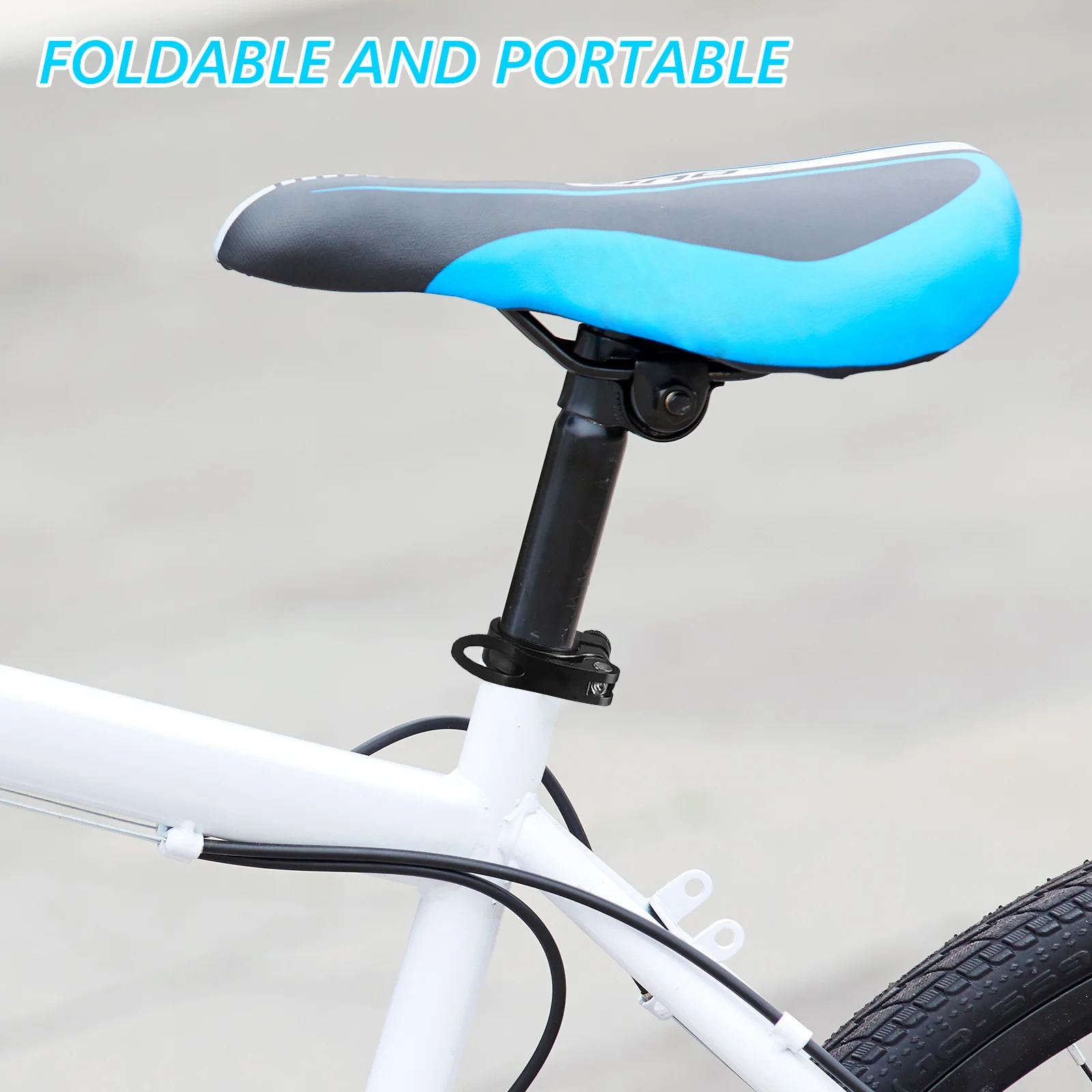 

Quick Release Bicycle Seat Post Clamp Adjustable Bike Seat Clamp Foldable Lightweight Metal Plastic Fixing Screw For Mountain