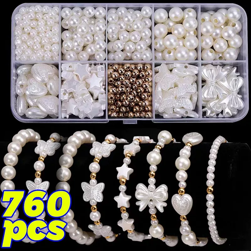 

760 шт. бусин для рукоделия, смешанные пластиковые бусины для изготовления браслетов, ожерелий, поделок ручной работы, аксессуары для DIY