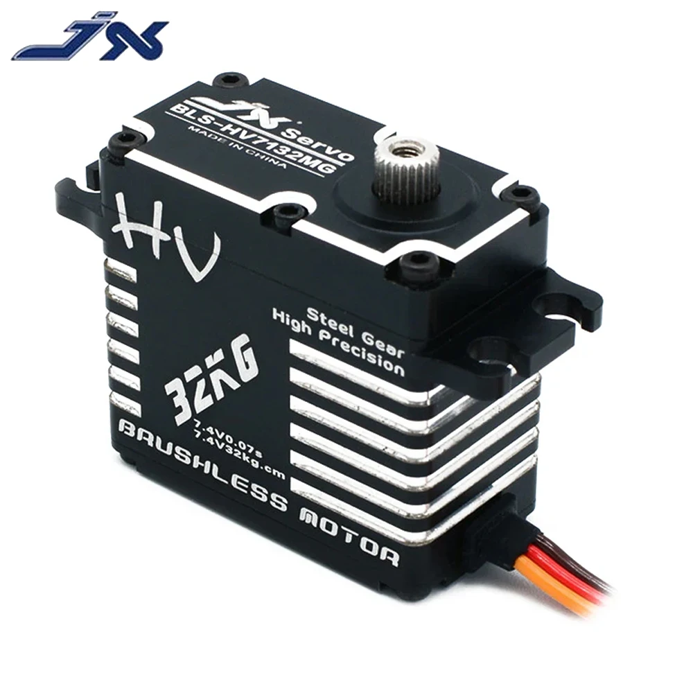 JX BLS-HV7132MG 6-7.4V 32KG HV Metal Gear Brushless Digital Servo CNC Aluminum For 1/5 RC Car Truck Robot Airplane Drone Access