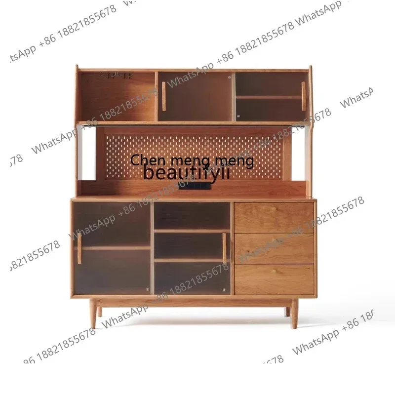 ss8350 Dining side cabinet Solid wood Japanese integrated living room Household tea and wine cabinet