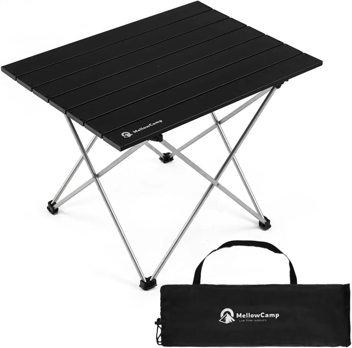 

Сверхлегкий складной походный столик, компактный портативный приставной столик для пляжа, пешего туризма, пикника - черный, средний