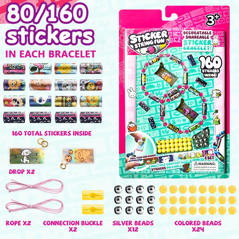 

Kids DIY Bracelet Making Set Creative Funny Colorful Stick Rolls Bracelets Kit - Educational Birthday Present for Girls Gift