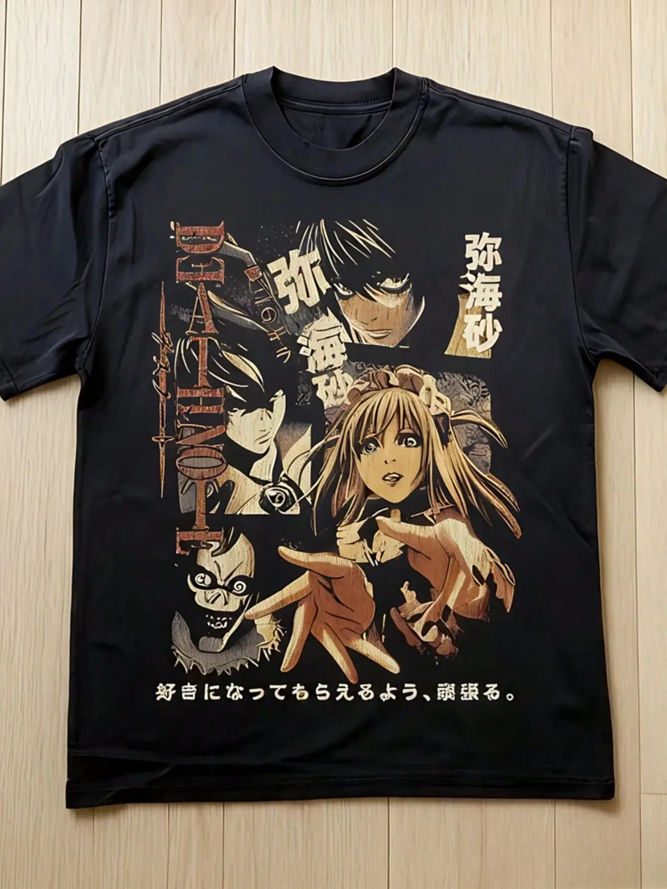 Camisetas clásicas de Anime Vintage, camisetas de Anime Death Note, camisetas con patrón Retro Y2k, estampado con dibujo de algodón de manga corta Unisex