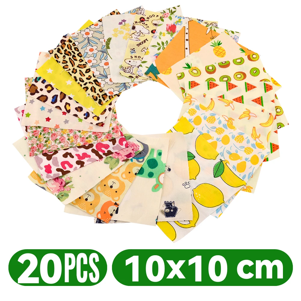 Teramila 100% tessuto di cotone sottile Patchwork per trapunte, colore casuale, panno di Design senza ripetizione per cucire 19-50 pz/borsa 10*10 CM