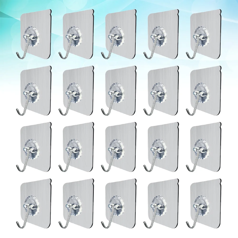 

20 Pcs Towel Hooks Picture Hanging Wall Waterproof Bathroom Hanger Heavy Duty Hangers