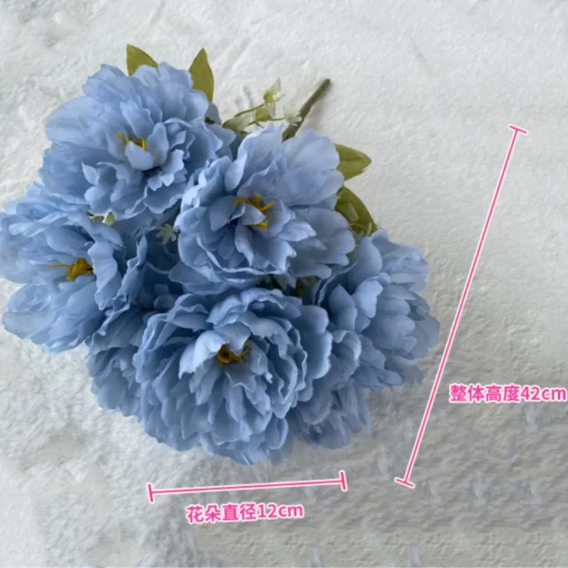 Nordic 7 Head Bundle Tinglan Peony Silk Flower Home Decoration Small Handheld Flower Bouquet Wedding Road Guide Fake Flowers