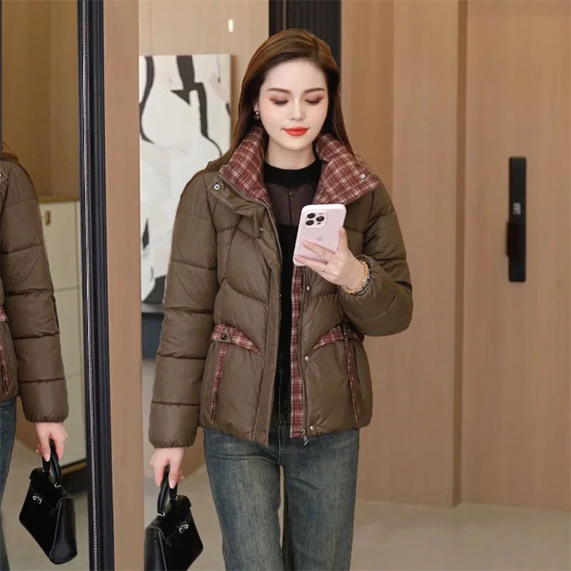Fashion Short Cotton-padded Coat Ladies Winter 2025 New Thick Down Jacket Women Parkas Casual Outcoat Western Style Overcoat Top