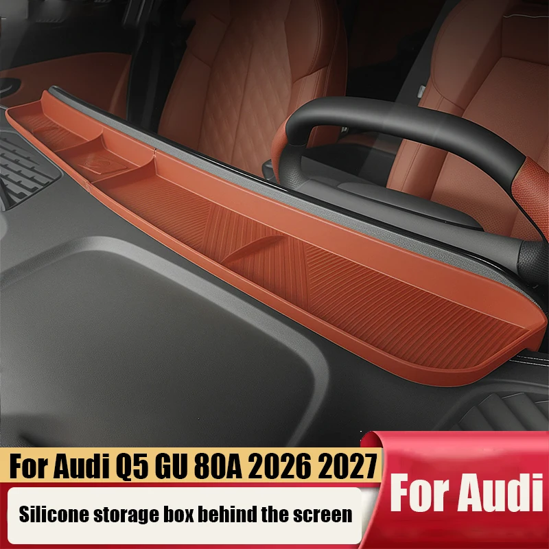

Silicone storage box behind the car screen for interior storage For Audi Q5 GU 80А 2026 2027