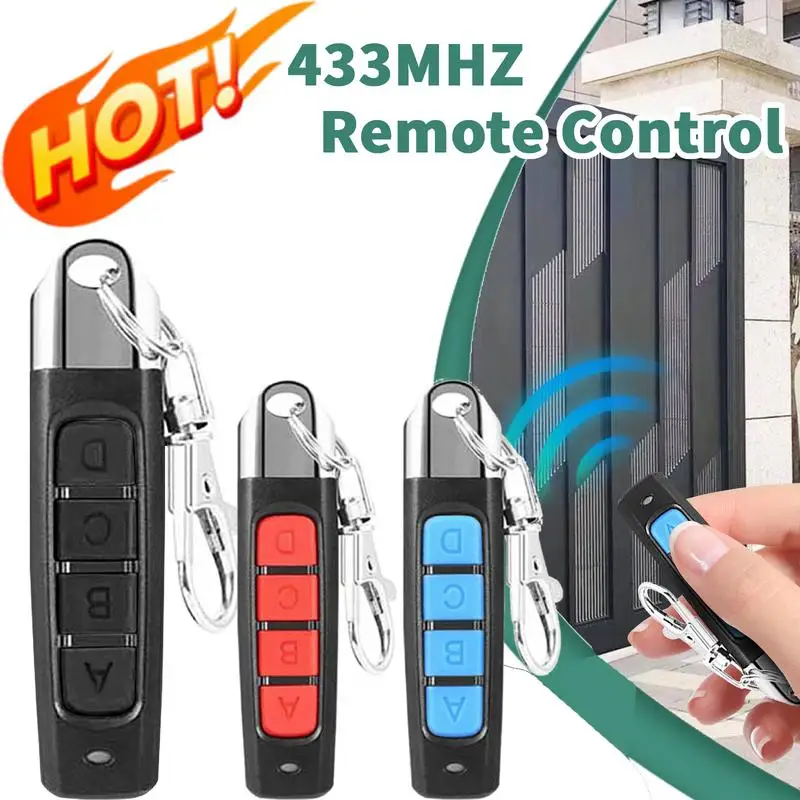 433 mhz remote control universal Garage remote control for electric gate 4 Button Duplicator Clone Learning door control Car Key